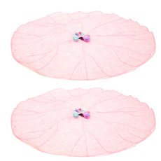 HAYUL工房高級麻傳統荷葉飯桌墊 淺粉色, 2個