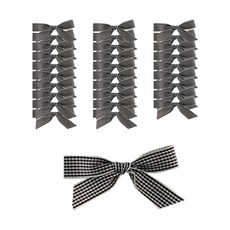 Tina Picnic 手工細格紋緞帶, 棕色, 30個