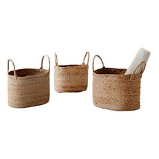 MARKET B JUTERO 橢圓形手工收納盒3件組 BJN31, 單一顏色, 1套