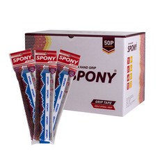 SPONY 羽球軟式合身孔洞螺旋握把布 N-3000, 藍色, 50個