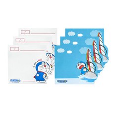 哆啦A夢便條紙立體藍色3入+白色3入, 藍白色, 1套