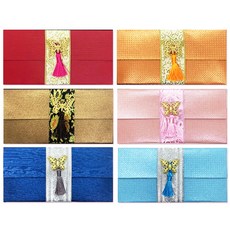 S3 高級流蘇蝴蝶零用錢信封6件組, 紅色, 橘色, 粉紅色, 栗色, 天空藍, 藍色, 1套