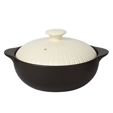 THERMATEC IH感應雙耳耐熱陶瓷砂鍋+象牙白鍋蓋 1.1L, 24.3cm, 1入