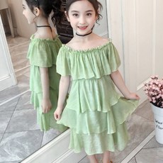 Angel Eye女童款開襟層次洋裝