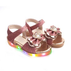 BEBEMARU 女童蝴蝶發光涼鞋 0909