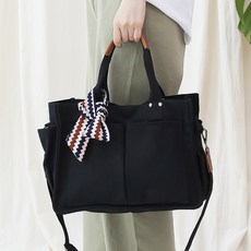 LuLu Bag雙口袋帆布手提肩背包+配件隨機出貨