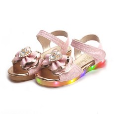 BEBEMARU 女童蝴蝶發光涼鞋 0909