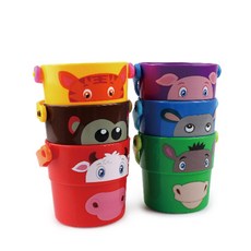 Basfun 動物沐浴杯沐浴玩具套裝, 混色