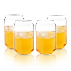 飲料罐造型耐熱玻璃啤酒杯 350ml, 4個