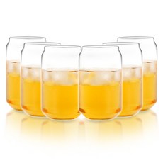 飲料罐造型耐熱玻璃啤酒杯 350ml, 6個