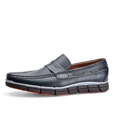 VONIN 남성용 천연소가죽 런닝솔 페니로퍼 캐주얼화 RGK042NV