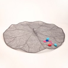 HAYUL工房高級麻傳統花苞荷葉飯桌墊 灰色, 2個