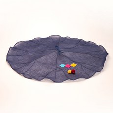 HAYUL工房高級麻傳統花苞荷葉飯桌布 深灰色, 2個