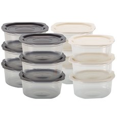 EASY&FREE Mat Cook白飯冷凍分裝保鮮盒組 400ml, 盒蓋 2款 6入+盒身 2款 6入, 1組