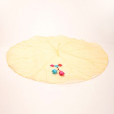 HAYUL工房高級麻傳統花苞荷葉飯桌墊 黃色, 2個