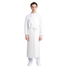 WELLPRON 雙面塗層防水圍裙 掛鉤型 特大, 白色, 1個