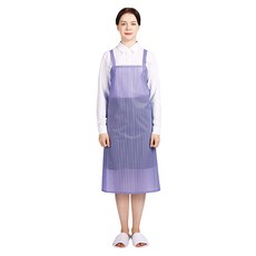 웰프런 우레탄 방수앞치마 스트라이프 중, 반투명 퍼플, 1개