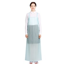 WELLPRON Urethane防水條紋圍裙 大, 半透明天藍色, 1個