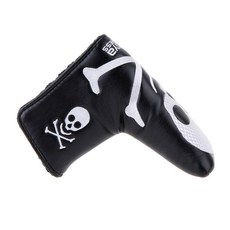 kaxiyagolf 骷髏刃型一字型推桿套, 黑色, 1個