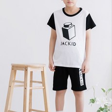 잭키드 남아용 블록 반팔티