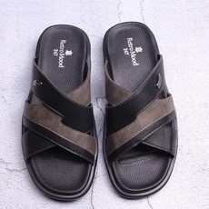 Retro Mood 男款麂皮交叉帶拖鞋 RM819, 黑色, 260mm