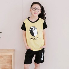 jackid 女童撞色四分褲套裝