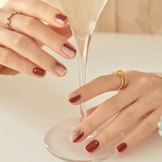 Nanaproject 美甲貼 24片入, Leaf Of Wine, 1組