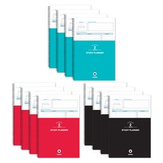 The Open House議程學習計畫 23-4863 3種*4入, 薄荷色、紅色、黑色