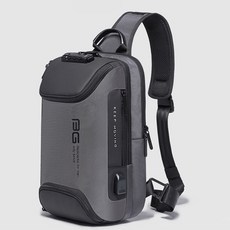 男款輕量密碼鎖旅行單肩包 V21, 灰色