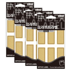 쁘띠팬시 크라프트 라벨 견출지 20-K219, 혼합색상, 14개입, 4개