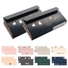 Pinkfoot 動物印花橫式信封 8款 各7入, 混色, 2組