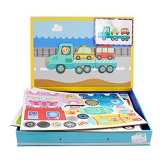 Gabe家族磁鐵拼圖盒 交通工具 KS2735, 1套