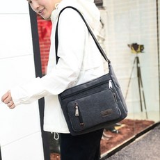 donnashop 男用斜背包 SH-32792, 黑色