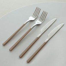 DALPAENGI LIVING Cuisine de Maman 餐具組, 刀子 2支 + 叉子 2支, 棕色, 1組