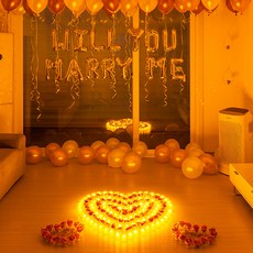 求婚LED蠟燭氣球組 E, 1套, 混色