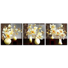 KM ELLIE 珠寶十字繡 5D 圓珠 DIY 套件 3 件套, 玉蘭花, 1套