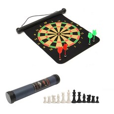 BEAUAMIKID 雙面磁性飛鏢棋盤遊戲組 中 + 高級收納盒, 混合顏色, 1個