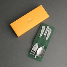 英文字樣孩童湯匙 8入+叉子 8入+筷子 8入+包裝紙 8入+貼紙 3款 12入, 混色, 1組