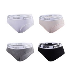 PUMA 女款彈性純棉內褲4件組, 混和色