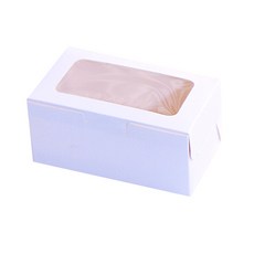 組裝式禮物開窗包裝盒 + 2入瑪芬內襯組 中, 白色, 40套