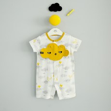Dalpong 孩童雲朵造型圍兜+短袖連身衣