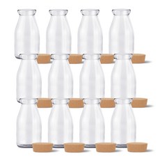 mir 韓國軟木塞牛奶玻璃瓶, 180ml, 12個