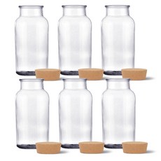 Mir Korea 圓形軟木塞玻璃瓶 FW585, 500ml, 6個