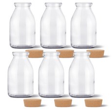 Mir Korea 軟木塞牛奶玻璃瓶, 520ml, 6個
