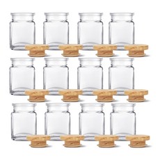 mir 韓國香草方形木質軟木塞玻璃瓶, 150ml, 12個