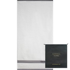Songwol 松月 經典浴巾 250g+毛巾袋組, 毛巾（象牙色）、小袋（黑色）, 1組