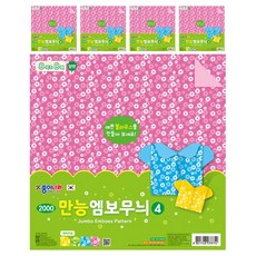 종이나라 만능 엠보 무늬 양면 색종이 2000 4, 4색, 5개