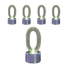WOW PARTY KOREA LED數字蠟燭 0, 銀色, 5個