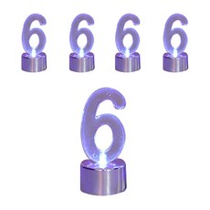 WOW PARTY KOREA LED 數字秒 6, 銀, 5個