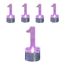 WOW PARTY KOREA LED 數字蠟燭 1, 銀色, 5個